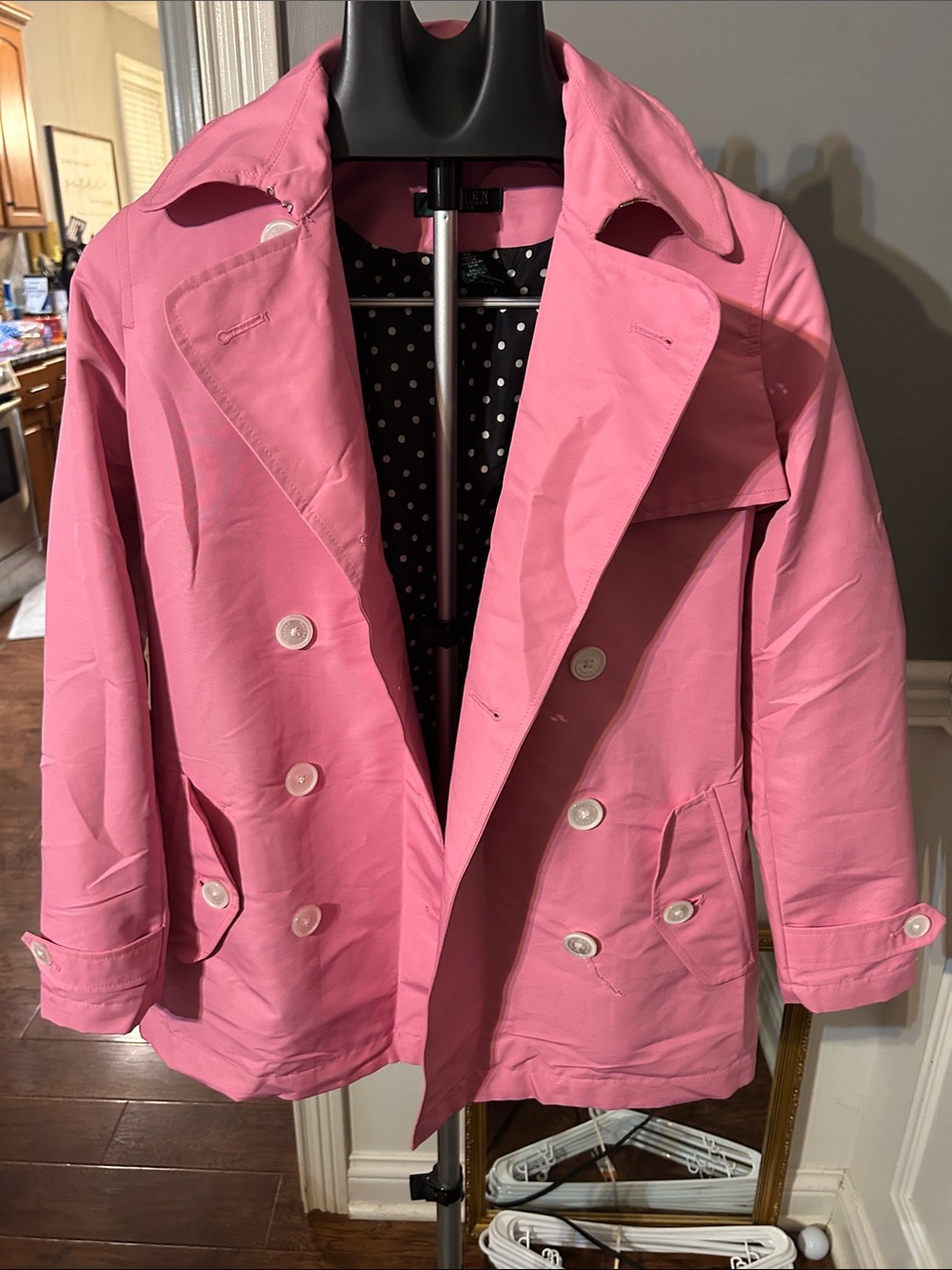 Lauren Ralph Lauren Pink Double-Breasted Trench Coat